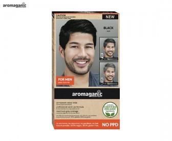Aromaganic 纯天然有机植物男士染发膏 不含PPD（黑色 1.0N）